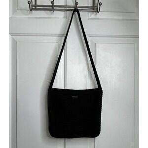The SAK Black Crochet Knit Shoulder Bag Purse Boho Hippie Indie Hippie Y2K